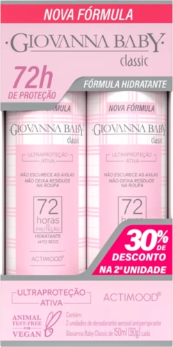 KIT DESODORANTE GIOVANNA BABY AEROSOL 72H CLASSIC 150ML