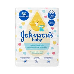 ALGODÃO QUADRADO JOHNSONS BABY RECÉM NASCIDO COM 50 UNIDADES