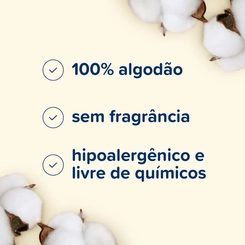 ALGODÃO QUADRADO JOHNSONS BABY RECÉM NASCIDO COM 50 UNIDADES
