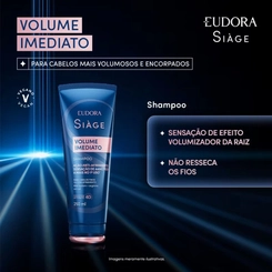 SHAMPOO EUDORA SIAGE VOLUME IMEDIATO AÇÃO ANTI-AFINAMENTO 250ML