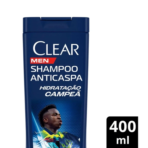 SHAMPOO CLEAR MEN ANTICASPA HIDRATAÇÃO CAMPEÃ VINI JR 400ML