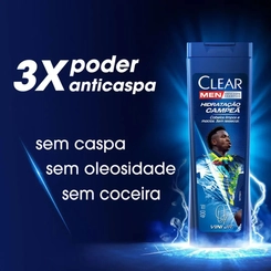 SHAMPOO CLEAR MEN ANTICASPA HIDRATAÇÃO CAMPEÃ VINI JR 400ML