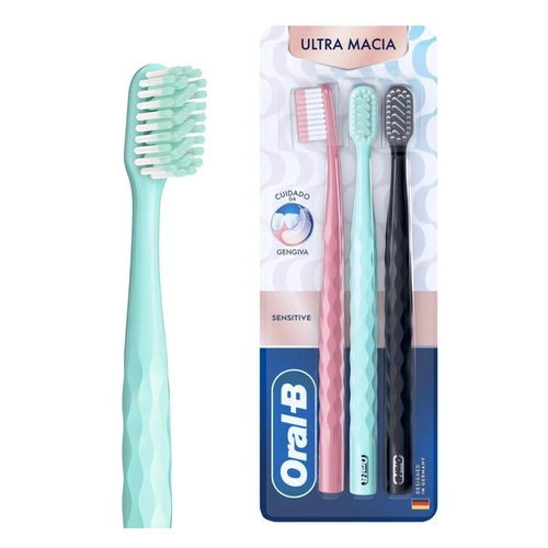 ESCOVA DENTAL ORAL B ICONIC ULTRA MACIA COM 3 UNIDADES