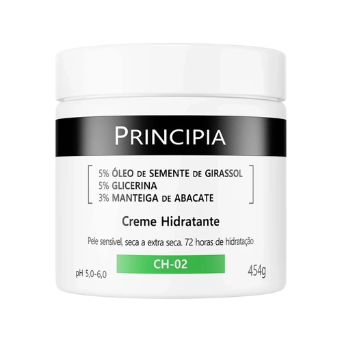 Creme Hidratante Corporal Principia Skincare CH-02 Óleo de Semente de Girassol + Glicerina + Manteiga de Abacate 454g