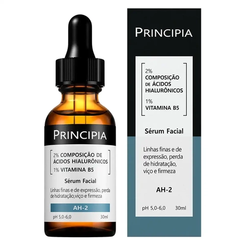 SÉRUM FACIAL PRINCIPIA 2% COMPOSIÇÃO ÁCIDO HIALURÔNICOS 1% VITAMINA B5 AH-2 60ML