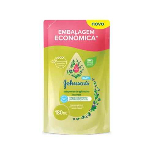 Refil Sabonete Líquido de Glicerina Johnson’s Baby Lavanda 180ml