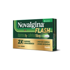 Novalgina Flash Dipirona 1g + Cafeína 130mg 8 comprimidos