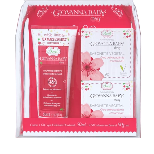 KIT GIOVANNA BABY CHERRY ETERNO ENCANTO LOÇÃO HIDRATANTE 50ML + 2 SABONETES 90G