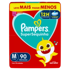FRALDA PAMPERS SUPERSEQUINHA GIGA M C/90