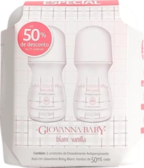 Kit Desodorante Giovanna Baby Rollon Blanc Vanilla Com 2 Unidades