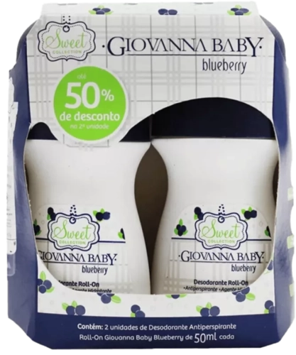 Kit Desodorante Giovanna Baby Blueberry Rollon 2 Unidades