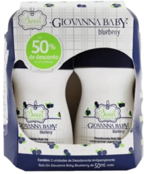Kit Desodorante Giovanna Baby Blueberry Rollon 2 Unidades