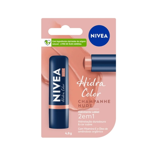 Hidratante Labial Nivea Hidra Color 2 em 1 Nude 4,8g