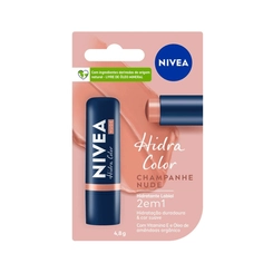 Hidratante Labial Nivea Hidra Color 2 em 1 Nude 4,8g
