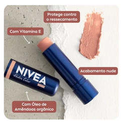 Hidratante Labial Nivea Hidra Color 2 em 1 Nude 4,8g