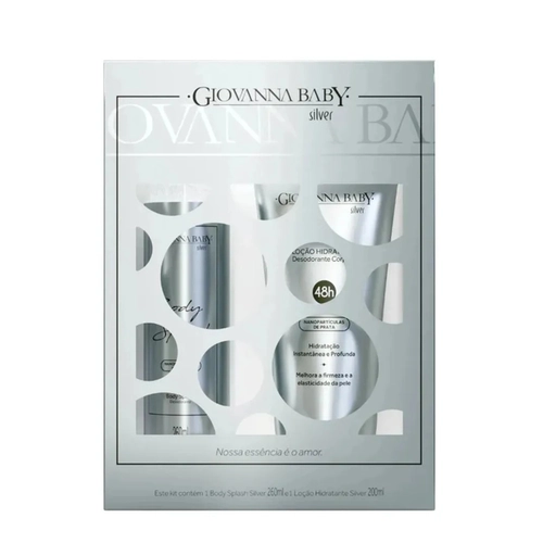 Kit Giovanna Baby Silver Body Splash 260Ml + Loção Hidratante 200Ml