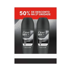 KIT DESODORANTE DOVE ROLL ON MEN+CARE INVISIBLE DRY 50ML COM 2 UNIDADES