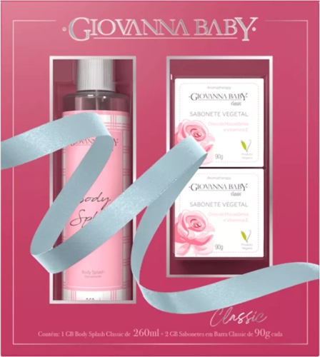 KIT GIOVANNA BABY CLASSIC BODY SPLASH 260ML + 2 SABONETES 90G
