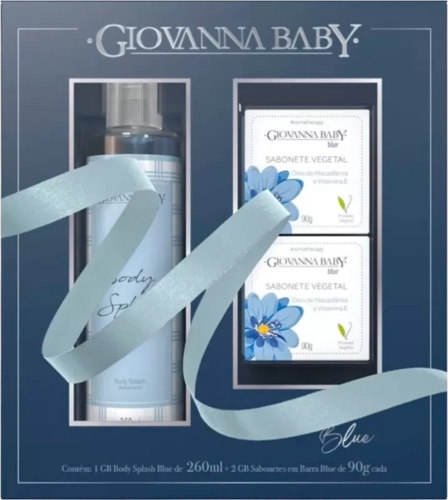 KIT GIOVANNA BABY BLUE BODY SPLASH 260ML + 2 SABONETES 90G