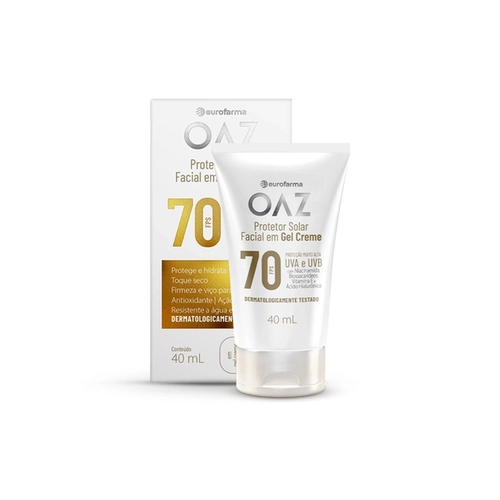 Protetor Solar Facial OAZ FPS 70 Gel Creme 40ml