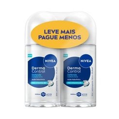 Desodorante Nivea Roll On Derma Control Defende Feminino 2 Unidades 50ml