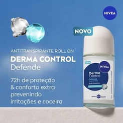 Desodorante Nivea Roll On Derma Control Defende Feminino 2 Unidades 50ml