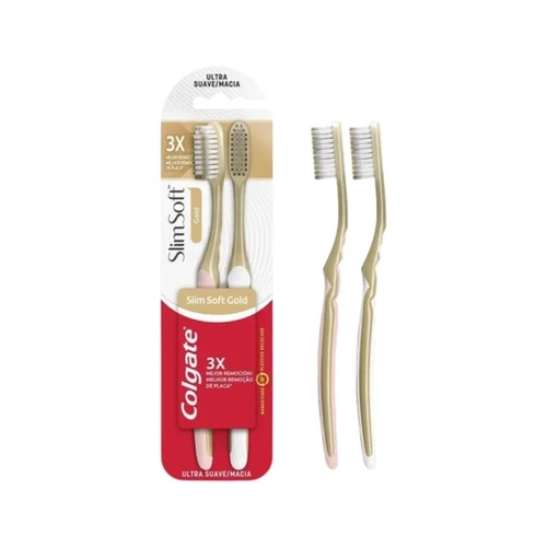 Escova de Dente Colgate Slim Soft Gold 2 unidades