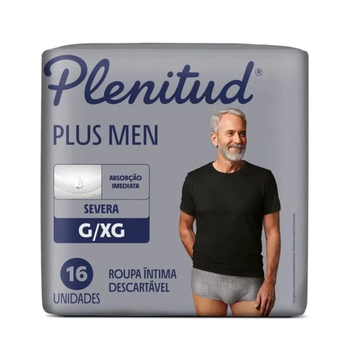Roupa Íntima Descartável Masculina Plenitud Plus G/XG 16 Unidades