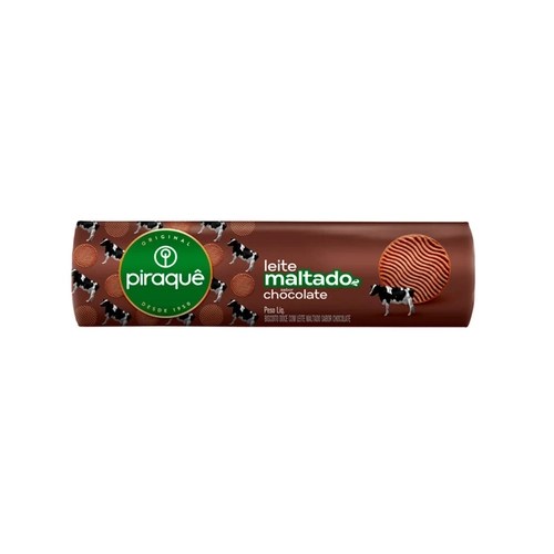 BISCOITO PIRAQUE LEITE MALTADO CHOCOLATE 132G