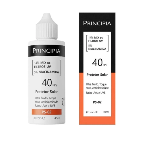 Protetor Solar Principia FPS40 16,5% Mix de Filtros + 5% Niacinamida 40ml
