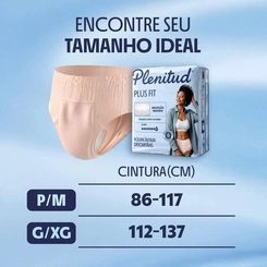 Roupa Íntima Descartável Feminina Plenitud Plus Fit P/M 32 unidades